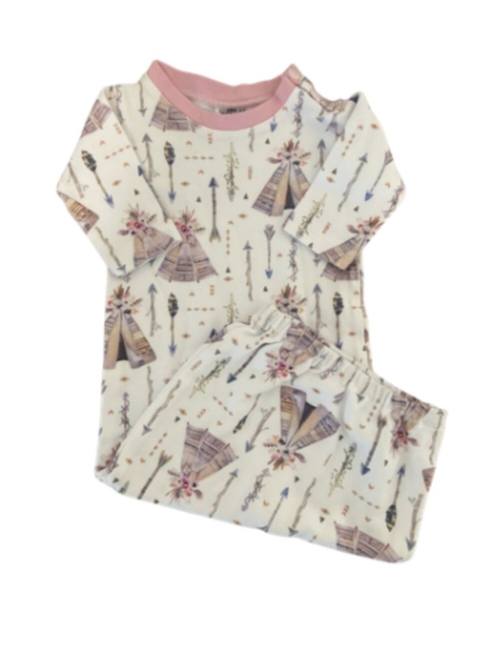 Pieces of Dreams organic cotton novelty boho western print newborn gown